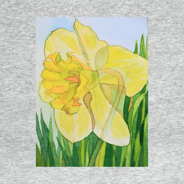 Single watercolour daffodil painting by esvb